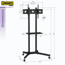 Load image into Gallery viewer, ProMount Rolling TV Stand with Mount and Adjustable Shelf for 32"-72" TVs, Holds up to 110lbs(AFCS6402-02) - One Products