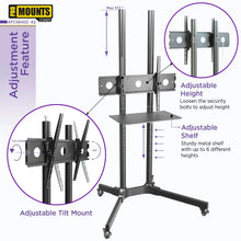 Load image into Gallery viewer, ProMount Rolling TV Stand with Mount and Adjustable Shelf for 32"-72" TVs, Holds up to 110lbs(AFCS6402-02) - One Products