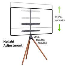 Load image into Gallery viewer, ProMounts Premium Artistic Easel Tripod TV Stand for 47-72 inch LED LCD OLED Flat and Curved Screens, Portable Height Adjustable TV Mount Stand for Bedroom, Living Room, Studio ProMounts TV Stand