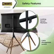 Load image into Gallery viewer, ProMounts Premium Artistic Easel Tripod TV Stand for 47-72 inch LED LCD OLED Flat and Curved Screens, Portable Height Adjustable TV Mount Stand for Bedroom, Living Room, Studio ProMounts TV Stand