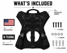 Load image into Gallery viewer, Adjustable Tactical Dog Harness for Medium & Large Dogs, Heavy-Duty No-Pull Vest with Metal Buckle and Control Handle | Black Camouflage One Products pet