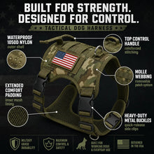Load image into Gallery viewer, Adjustable Tactical Dog Harness for Medium & Large Dogs, Heavy-Duty No-Pull Vest with Metal Buckle and Control Handle | Green Camouflage