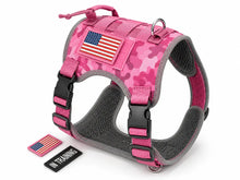 Load image into Gallery viewer, Adjustable Tactical Dog Harness for Medium & Large Dogs, Heavy-Duty No-Pull Vest with Metal Buckle and Control Handle | Pink Camouflage