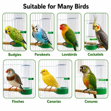 Load image into Gallery viewer, ProMounts 3-Pack Automatic Bird Feeder & Water Dispenser Set – Small, Medium & Large Gravity Feed Cage Cups for Budgies, Parakeets, Cockatiels & Small Birds
