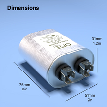 Load image into Gallery viewer, ONE Power 5-MFD, 370V or 440V Single Run A/C Capacitor 5 uF CBB65B Air Conditioner Capacitors for AC Unit Fan Motor Start or Heat Pump or Condenser Straight Cool (OPCSR5) One Products AC Capacitors