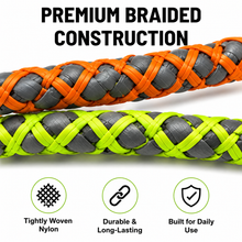 Load image into Gallery viewer, ProMounts 4-Pack Braided Rope Dog Leash Set, Heavy-Duty Reflective Woven Leashes with Comfortable Handle, 6-Foot Length, Orange & Yellow-Green