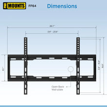 Load image into Gallery viewer, ProMounts Flat / Fixed TV Wall Mount for 42" to 84" TVs, Holds Up to 143lbs (FF64) - One Products