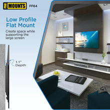 Load image into Gallery viewer, ProMounts Flat / Fixed TV Wall Mount for 42" to 84" TVs, Holds Up to 143lbs (FF64) - One Products