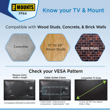 Load image into Gallery viewer, ProMounts Flat / Fixed TV Wall Mount for 42" to 84" TVs, Holds Up to 143lbs (FF64) - One Products