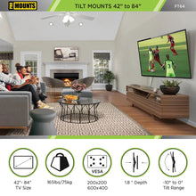 Load image into Gallery viewer, ProMounts Black Tilting TV Wall Mount for 42" to 84" TVs Up to 165lbs (FT64) - One Products
