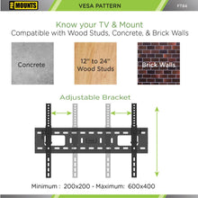 Load image into Gallery viewer, ProMounts Black Tilting TV Wall Mount for 42" to 84" TVs Up to 165lbs (FT64) - One Products