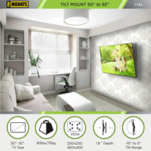 Load image into Gallery viewer, ProMounts Tilt/Tilting TV Wall Mount For 50" to 92" TVs Up to 165lbs (FT84) - One Products