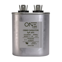 Load image into Gallery viewer, ONE Power 5-MFD, 370V or 440V Single Run A/C Capacitor 5 uF CBB65B Air Conditioner Capacitors for AC Unit Fan Motor Start or Heat Pump or Condenser Straight Cool (OPCSR5) One Products AC Capacitors