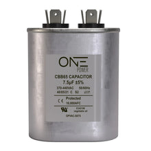 Load image into Gallery viewer, ONE Power 7.5-MFD, 370V or 440V Single Run A/C Capacitor 7.5 uF CBB65B Air Conditioner Capacitors for AC Unit Fan Motor Start or Heat Pump or Condenser Straight Cool (OPCSR75) One Products AC Capacitors