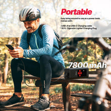 Load image into Gallery viewer, ONE Tire Inflator Portable Air Compressor, 150 PSI Portable Air Pump for Cars, Bikes, Motor Bikes, and Balls, Long Lasting 7800mAh/11.1V battery ONE Products Portable Jump Starter