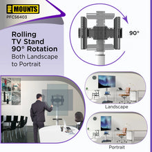 Load image into Gallery viewer, ProMounts Portrait/Landscape Rolling TV Stand Mount For 32"-84" TVs Holds Up To 88Lbs - One Products