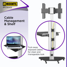 Load image into Gallery viewer, ProMounts Portrait/Landscape Rolling TV Stand Mount For 32"-84" TVs Holds Up To 88Lbs - One Products