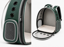 Load image into Gallery viewer, Pet Carrier Backpack for Cats & Small Dogs, Airline-Friendly Bubble Carrier with Mesh Ventilation & Safety Leash | Green