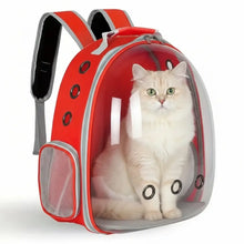 Load image into Gallery viewer, Pet Carrier Bag, Breathable And Transparent Travel Carrier Suitable for Cats And Small Dogs, Portable Space Capsule Bag with Zipper Portable for Outdoor Adventures (Red) One Products