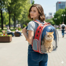 Load image into Gallery viewer, Pet Carrier Bag, Breathable And Transparent Travel Carrier Suitable for Cats And Small Dogs, Portable Space Capsule Bag with Zipper Portable for Outdoor Adventures (Red) One Products