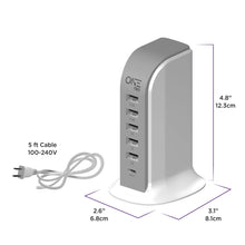 Load image into Gallery viewer, ProMounts 6-Port USB-C High Speed Charging Ports Station, 5 USB-A Style Ports, 2.4 AMP, 5ft Cable, ETL Certified—Sleek and Modern for Home or Travel One Products USB Charging Hub