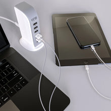 Load image into Gallery viewer, ProMounts 6-Port USB-C High Speed Charging Ports Station, 5 USB-A Style Ports, 2.4 AMP, 5ft Cable, ETL Certified—Sleek and Modern for Home or Travel One Products USB Charging Hub
