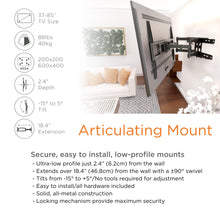 Load image into Gallery viewer, ProMounts Articulating/Full Motion TV Wall Mount for 37”-85” TVs Holds up to 88lbs (OMA6402) ProMounts Articulating Mount