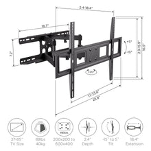 Load image into Gallery viewer, ProMounts Articulating/Full Motion TV Wall Mount for 37”-85” TVs Holds up to 88lbs (OMA6402) ProMounts Articulating Mount