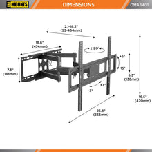 Load image into Gallery viewer, ProMounts Articulating / Full Motion TV Wall Mount for 37" to 92" TVs Up to 88lbs (OMA6401) ProMounts Articulating Mount