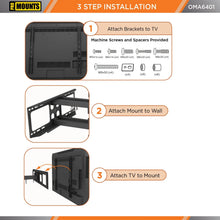 Load image into Gallery viewer, ProMounts Articulating / Full Motion TV Wall Mount for 37" to 92" TVs Up to 88lbs (OMA6401) ProMounts Articulating Mount