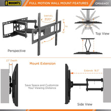 Load image into Gallery viewer, ProMounts Articulating / Full Motion TV Wall Mount for 37" to 92" TVs Up to 88lbs (OMA6401) ProMounts Articulating Mount