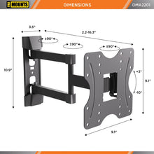 Load image into Gallery viewer, ProMounts Articulating/Full Motion TV Wall Mount for TVs 26"-45" Up to 77 lbs (OMA2201) ProMounts Articulating Mount