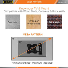 Load image into Gallery viewer, ProMounts Articulating/Full Motion TV Wall Mount for TVs 26"-45" Up to 77 lbs (OMA2201) ProMounts Articulating Mount