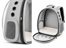Load image into Gallery viewer, Pet Carrier Backpack for Cats & Small Dogs, Airline-Friendly Bubble Carrier with Mesh Ventilation & Safety Leash | Gray One Products Pet Bag