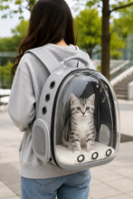 Load image into Gallery viewer, ProMounts Pet Carrier Backpack for Cats & Small Dogs, Airline-Friendly Bubble Carrier with Mesh Ventilation & Safety Leash | Gray One Products
