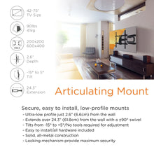 Load image into Gallery viewer, ProMounts Premium Articulating / Full Motion Wall TV Mount For 42" to 75" TVs Up to 90lbs ProMounts TV Mounts