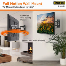 Load image into Gallery viewer, ProMounts Small Articulating/Full-Motion TV Wall Mount for 23’’- 60’’ and up to 88lbs (OMA4401) ProMounts Articulating Mount