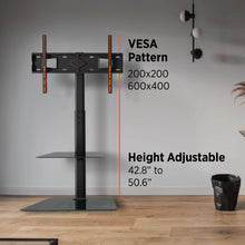 Load image into Gallery viewer, ProMounts TV Floor Stand Mount for 37" to 72" TVs with Height Adjustable Shelf and 25° Swivel (AFMSS6402-02) ProMounts TV Stand