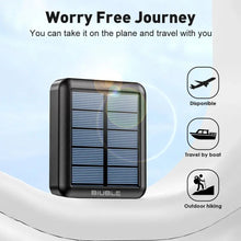 Load image into Gallery viewer, Solar Power Bank - Portable Fast Charger with 4 Built-in Cables (USB, Micro, Type-C, Lightning), Ultra-Bright LED Flashlight, and Rugged Design for All Smartphones One Products UV Light