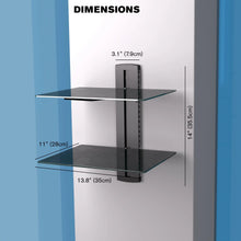 Load image into Gallery viewer, ProMounts Double Glass AV Wall Shelf - Durable and Stylish ProMounts Specialty