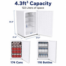Load image into Gallery viewer, SnowLion Premium 122L Solid Door Mini Fridge 4.3 Cu.ft. Freestanding Under-Counter Mini Fridge in White (OSFS021-WXL)