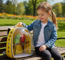 Load image into Gallery viewer, breathable bird backpack – Breathable Bubble Carrier for Small & Medium Birds with Secure Perch & Locking Zippers One Products