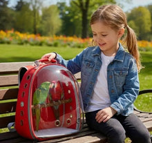 Load image into Gallery viewer, secure bird perch backpack – Breathable Bubble Carrier for Small & Medium Birds with Secure Perch & Locking Zippers One Products