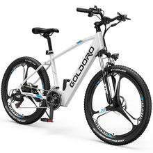 Load image into Gallery viewer, Goldoro Electric Bike 26" X7 Aluminum Alloy Mountain Bike, 250W/36V, MAX 18 MPH, 21 speed with Alloy Wheels (White) - One Products