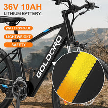 Load image into Gallery viewer, Goldoro Electric Bike 26" X7 Aluminum Alloy Mountain Bike, 250W/36V, MAX 18 MPH, 21 speed(Black) - One Products