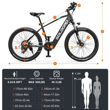 Load image into Gallery viewer, Goldoro Electric Bike 26" X7 Aluminum Alloy Mountain Bike, 250W/36V, MAX 18 MPH, 21 speed(Black) - One Products