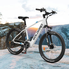 Load image into Gallery viewer, Goldoro Electric Bike 26" X7 Aluminum Alloy Mountain Bike, 250W/36V, MAX 18 MPH, 21 speed with Alloy Wheels (White) - One Products