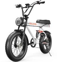 Load image into Gallery viewer, Goldoro Electric Bike for Adults 500W, 20 Inch Fat Tire Ebike 31 MPH & 50-60 Miles Commuter E Bike, 48V 20AH Electric Bicycle (White) - One Products