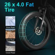 Load image into Gallery viewer, Goldoro Electric Bike 26" X8 Aluminum Alloy Snowmobile,Fat Tire 500W/48V, MAX 31 MPH, 7 speed - One Products