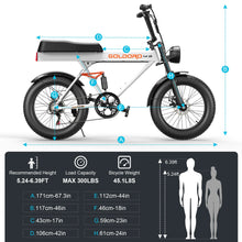 Load image into Gallery viewer, Goldoro Electric Bike for Adults 500W, 20 Inch Fat Tire Ebike 31 MPH & 50-60 Miles Commuter E Bike, 48V 20AH Electric Bicycle (White) - One Products